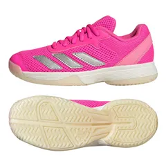 アディダス(adidas) ジュニア COURTFLASH K コートフラッシュK AC オールコート用 ジュニアテニスシューズ JH5125 Lピンク×シルバーM(25y9m)(050269950)