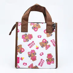 サンリオ 日焼けキティ 三角マチ保冷トートバッグ (ホワイト) ランチ Sanrio
