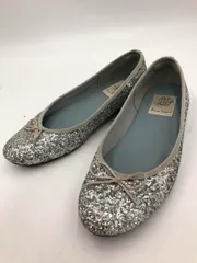 Emma Francis エマ フランシス ラメ リボン フラット パンプス size22.5/シルバー ■■ レディース