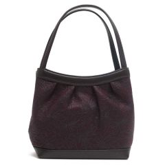 極美品 印傳屋 INDEN-YA ハンドバッグ 鹿革 漆 幾何学ボルドー 日本製 