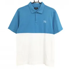 バーバリーゴルフ 半袖ポロシャツ ライトブルー×白 バイカラー メンズ 3(L) ゴルフウェア BURBERRY GOLF