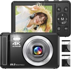 大特価❣️ デジタルカメラ 4K 6400万画素 デジカメ 64GB TFカード 大特価❣️ デジタルカメラ 4K 6400万画素 デジカメ 64GB TFカード