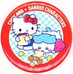 【中古】バッジ・ピンズ ハチワレ＆ハローキティ 「ちいかわ なんか小さくてかわいいやつ×サンリオキャラクターズ トレーディングスーパーマーケットな缶バッジ」