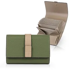 LASIEM(ラシエム) 【選べる12色×バイカラー】 財布 レディース ミニ財布 小さい財布 ギフト 折り畳み財布 お札が折れない 三つ折り 3つ折り コンパクト 緑色 グリーンpms 232fad99