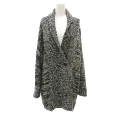 アズールバイマウジー AZUL by moussy ニットコート F 黒 ブラック 白 ホワイト ミックスカラー ショールカラー 長袖 /SC ■ECF003
