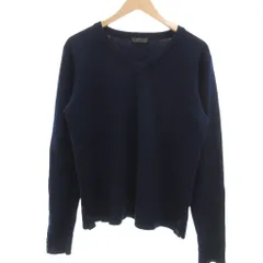 バーニーズニューヨーク BARNEYS NEW YORK セーター ウール 紺 ネイビー Vネック 長袖 ボタン装飾 /SC ■ECF003のサムネイル