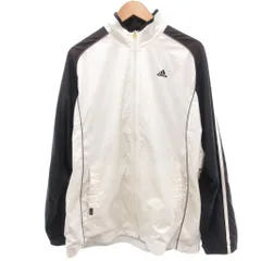 アディダス adidas ジャケット ウィンドブレーカー M 白 ホワイト チャコールグレー スタンドカラー フルジップ /NL ■ECF003