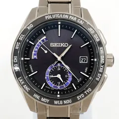 SEIKO セイコー ブライツ ワールドタイム ソーラー電波時計 8B54-0BF0 メンズ チタン