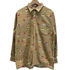 【中古】　MIKI HOUSE　柄シャツ　90’s vintage　長袖　トップス　総柄　野球　レギュラーカラー　胸ポケット　ブランドロゴ　古着　/1930