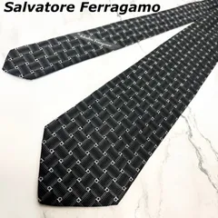 サルヴァトーレフェラガモ Salvatore Ferragamo ネクタイ シルク100% ガンチーニ 総柄 ヴィンテージ vintage イタリア製