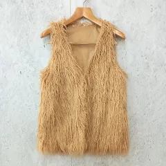 mystic ミスティック ベスト フェイクファー ボリューム感 ロングベスト ファーベスト ベージュ ◎、〇◇☆