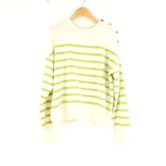 美品 I.TS international イッツインターナショナル ニット FREE ウール他 長袖 ボーダー柄 トップス レディース AU4269A46 