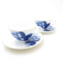 大倉陶園 OKURA ブルーローズ カップ&ソーサー 2客セット 金彩 - メルカリ
