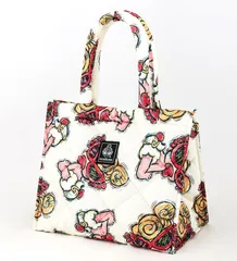 ヒステリックミニ HYSTERIC MINI スクエアバッグ WHITE MINI ver. キルティング素材 マグネットボタン 内ポケット付き 大容量バッグ インパクトバッグ 白