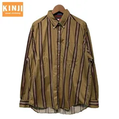 【中古】　TOMMY HILFIGER　ストライプシャツ　長袖　シャツ　トップス　ボタンダウン　胸ポケット　ワンポイント　ブランドロゴ　エンブレム　刺しゅう　古着　/1596