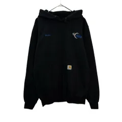Carhartt カーハート スウェットパーカー 企業ロゴ ブラック(メンズ S)中古 古着 X6920