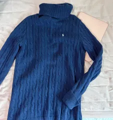 POLO RALPH LAUREN ポロラルフローレン ネイビー ケーブル編み タートルネック ニット ONE PIECE