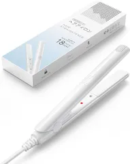 ヘアアイロン ミニ ストレートアイロン 18mm 恒温220℃ 急速加熱 マイナスイオンヘアアイロン ツヤ髪 ヘアケア 軽量 コンパクト 持ち運び便利 ヘアスタイリング ワンタッチロック付き 海外対応 レディース メンズ 誕生日 プレゼント (ホワイト)のサムネイル