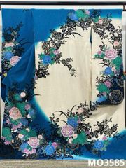 振袖 ラメ刺繍 金銀彩 銀通し 薔薇 身丈160cm 撥水加工済 MO3760 