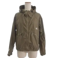 ザノースフェイス THE NORTH FACE ショートコンパクトジャケット ブルゾン フルジップ ロゴ 刺繍 フーディ NPW22430 ナイロン ベージュ L