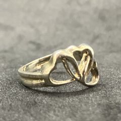 美品.Tiffany&Co.ティファニー ダブルハートシルバーリング9号 正規品