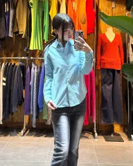 M POLO RALPH LAUREN ウィメンズ スカイブルー コットン シャツ