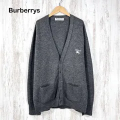 90s Burberrys ヴィンテージ バーバリーズ ホースロゴ刺繡 ピャウール Vネック ロングスリーブ カーディガン グレー メンズ 長袖 トップスのサムネイル