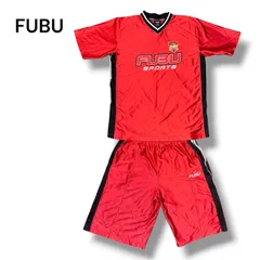 FUBU セットアップ L 赤 ジャージ 上下 ゲームシャツ y2k HIPHOP B系 韓国製のサムネイル