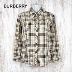 BURBERRY LONDON バーバリーロンドン 定番カラー ベージュ ホースロゴ刺繍 ノバチェック ロングスリーブ シャツ レディース 長袖 トップス