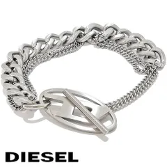 【新品】ディーゼル 3連 ブレスレット メンズ アクセサリー オーバルＤ 喜平チェーン ステンレス プレゼント DIESEL DX1550040 無料ラッピング可