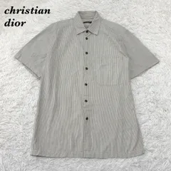 【美品】Christian Dior 半袖シャツ M ベージュ系ストライプ