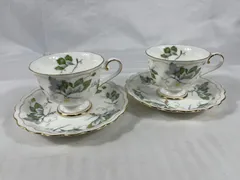 HOYA CHINA CORP ホーヤ　Flash Ivory　カップ ソーサー　2客セット　紅茶　コーヒー　珈琲　コップ　昭和レトロ　昭和　レトロ