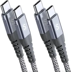 タイプc ケーブル 2M/2本セットPD対応 60W急速充電(USB C&USB C ケーブル) iPhone17 16 15 充電器 Type-c アイフォン16 15/いphone16/15 pro Max,iPad Pro/Air/mi fba201db