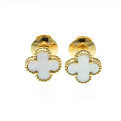 ヴァン・クリーフ＆アーペル(Van Cleef & Arpels) スウィートアルハンブラ マザーオブパール K18イエローゴールド(K18YG) スタッドピアス ゴールド