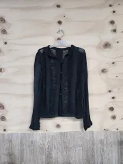 521) レディース ダメージ ニット カーディガン