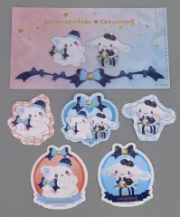 【中古】シール・ステッカー シナモロール＆はなまるおばけ ミニケース付きステッカーSET 「Happyくじ Sanrio characters Holiday Collection」 H賞