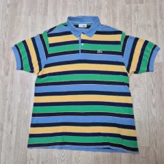 LACOSTE ラコステ フランス ストライプ オーバーサイズ 半袖 カラーTシャツ L(100)