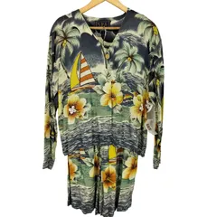 ユーズドフルギ USED古着 SPA レーヨンハワイアンセットアップ レディース JPN：L 