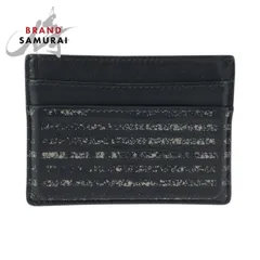 DIOR HOMME ディオール オム ブラック 黒 ホワイト レザー 10 B0 0176 カードケース パスケース メンズ 600560【中古】