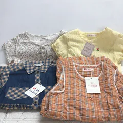 ★【在庫処分価格】子供服 ワンピース 100㎝ 4点 花柄 チェック 女の子 春 夏 未使用 経年保管品 現状品	☆T3-1206	J