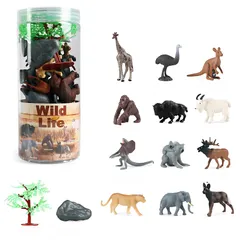 COZENTA 動物 昆虫 フィギュア リアル おもちゃ モデル 12体 木 岩 (動物A) [動物A]