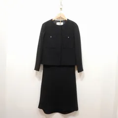 ADORE (38) ツイード ノーカラージャケット スカート セットアップ 上下セット アドーア K3-147