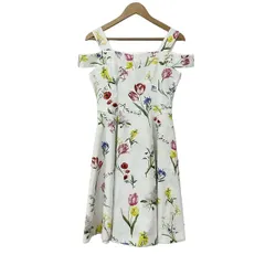 Chesty(チェスティ) ワンピース サイズ1 S レディース美品  - 白×レッド×マルチ キャミワンピ/ひざ丈/花柄