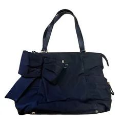  ランバンオンブルー LANVIN en Bleu レディース トートバッグ リボン ナイロン ブラック 黒 480111【ZK101】