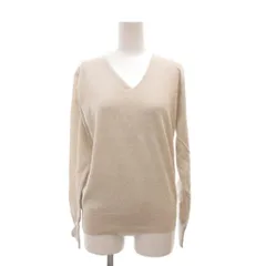 ミッシェルクラン MICHEL KLEIN タグ付き ニット セーター ウール 40 ベージュ Vネック 長袖 /NL ■GY58