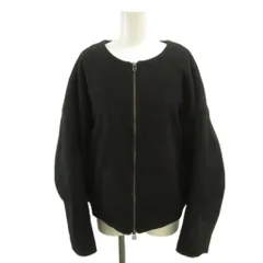 ニコアンド Niko and.. ノーカラージャケット 上着 M 黒 ブラック 長袖 フロントジッパー ドロップショルダー /PP ■ECB001