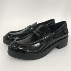 【 美品 】 ZARA ザラ エナメル 風 ローファー ブラック 40サイズ □□