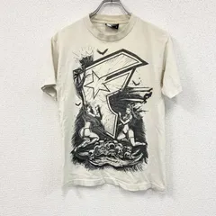 古着 used　FAMOUS　フェイマス　半袖プリントTシャツ　白ベージュ　Sサイズ