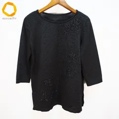 #a マダムジョコンダ MADAMJOCONDE ニット・セーター 11 黒 七分袖 ビーズ バラ柄 レディース [958699] k01