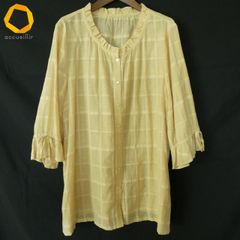 Leilian✨️レリアン フリルチェックシャツ 13 大きいサイズ 赤 日本製 
